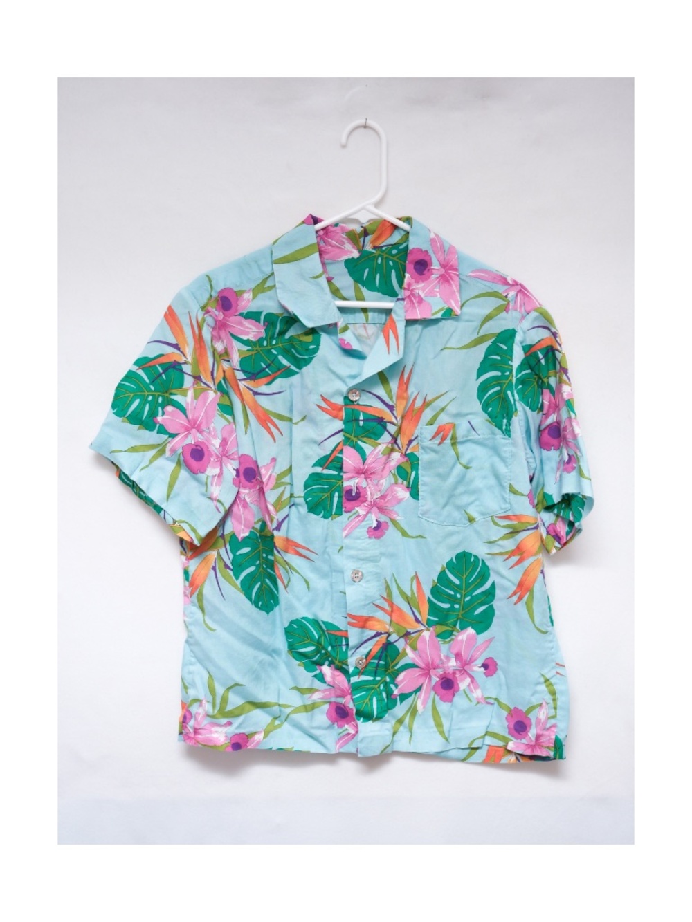 Handmade Men's Rayon floral casual button shirt - Size M - like new